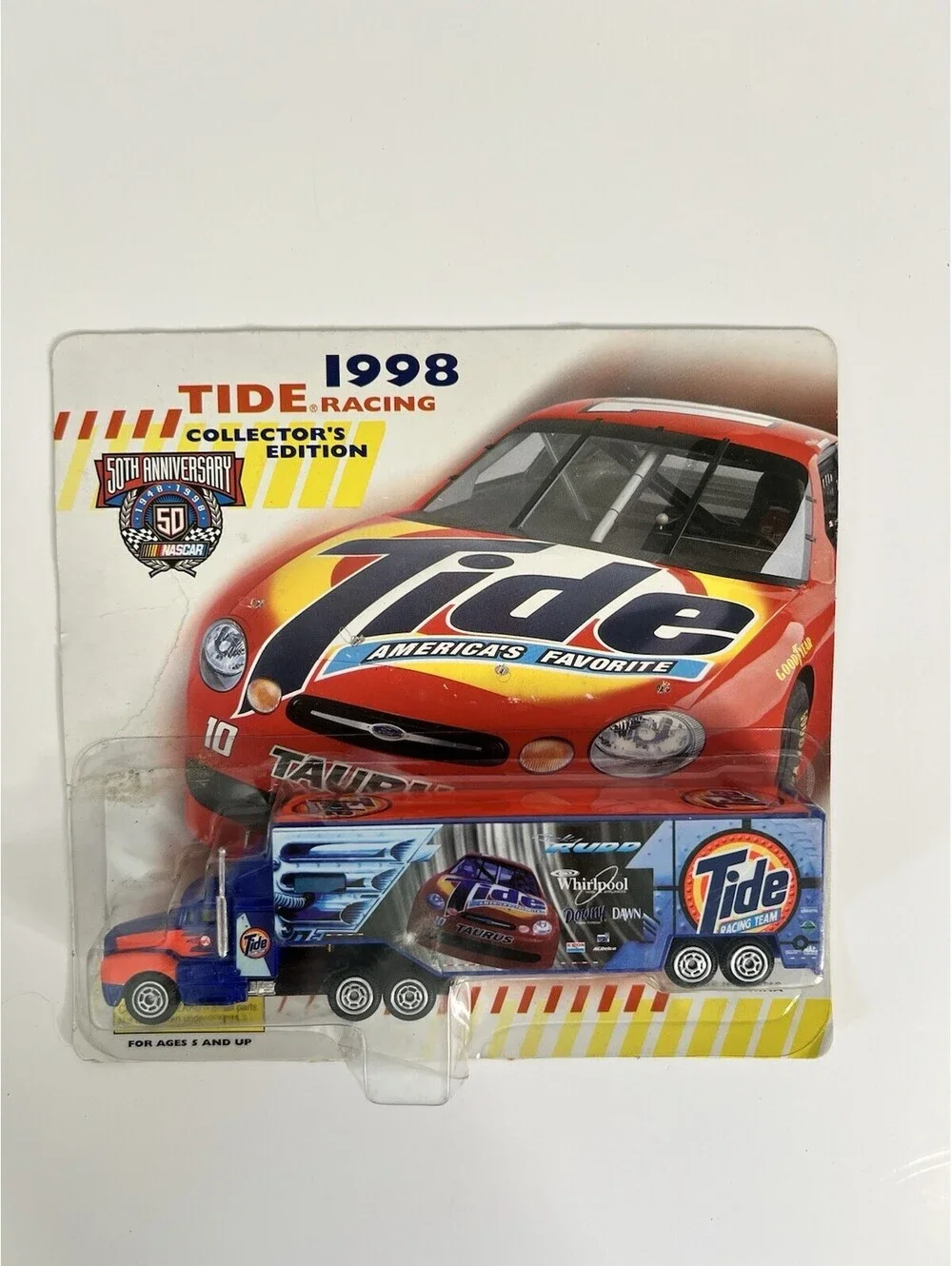 1998 Ricky Rudd AUTOGRAPHED Hauler #10 Tide Racing NASCAR NEW 50th Anniv Taurus